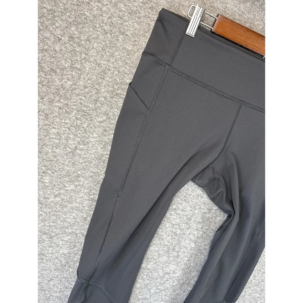 Lululemon Pace Rival Crop 22" Black Leggings Womens Size 8 Pockets High Rise EUC - Picture 10 of 11